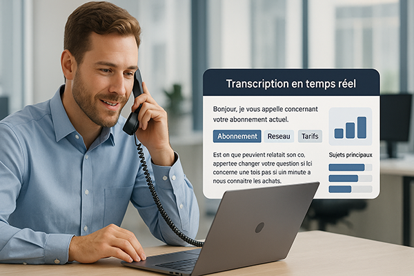 Transcription audio juridique et analyse d'appels IA reliées au CRM