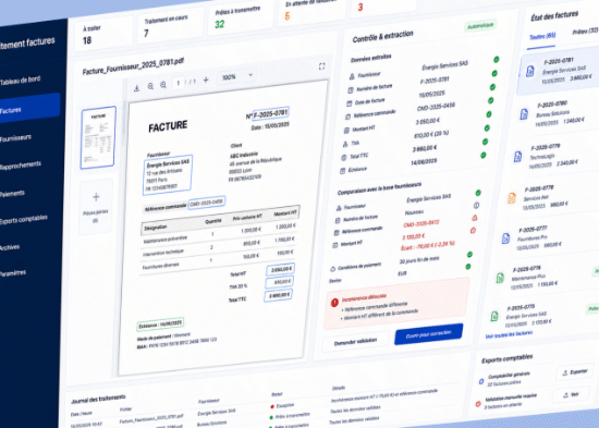 Traitement automatisé des factures fournisseurs dans une PME de négoce industriel